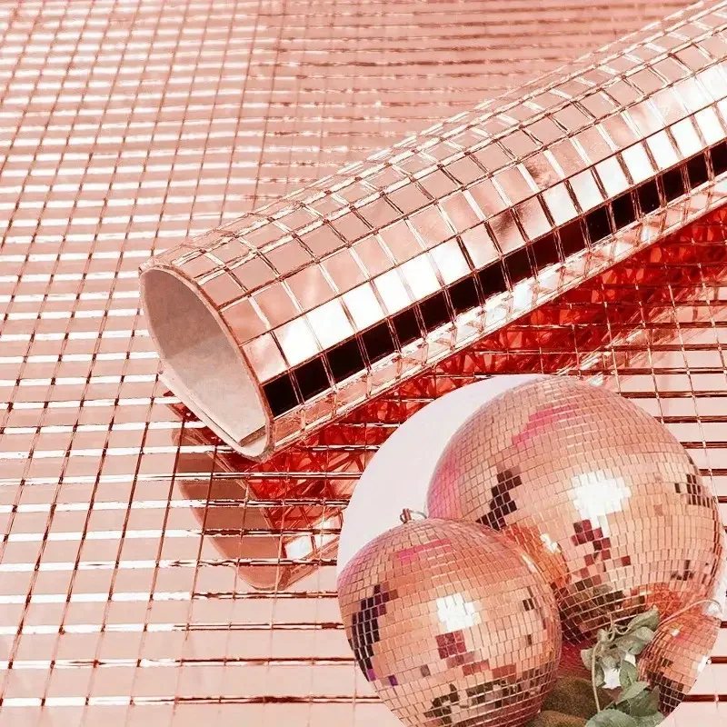 1PC Mirror Wall Sticker Self-Adhesive Square Mosaic Tiles Stickers For Home Bathroom Wall Decor Wedding Bar Diy Disco Ball wall stickers