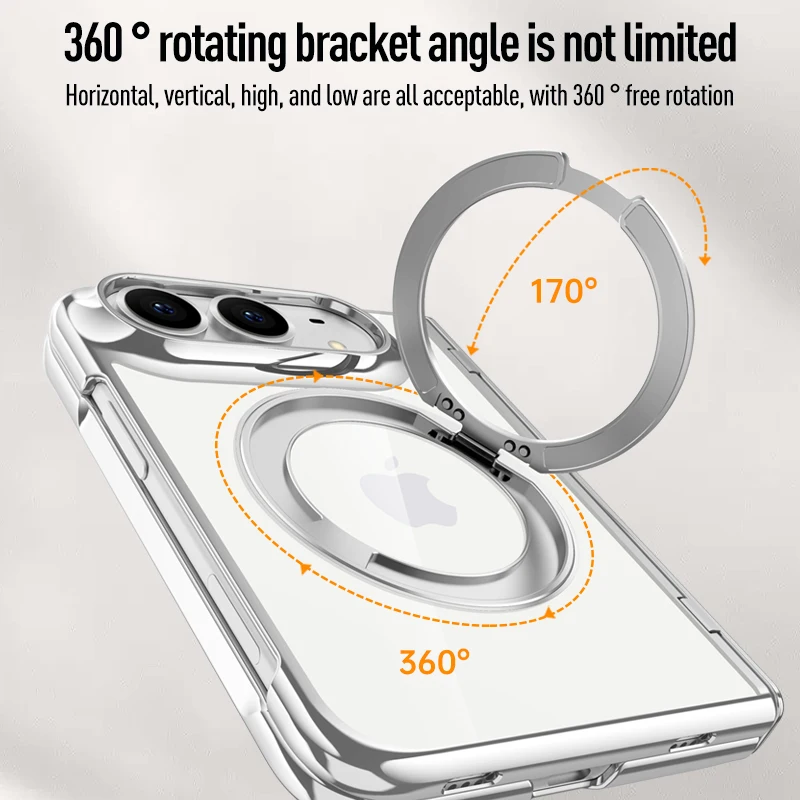 Luxury Electroplated Foldable Case with Magnetic Protection Film