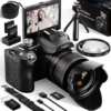 NBD 64MP Digital Cameras for Photography, 16X Optical Zoom Camera with WiFi & App Control, Vlogging Camera with 180°Flipable Scr