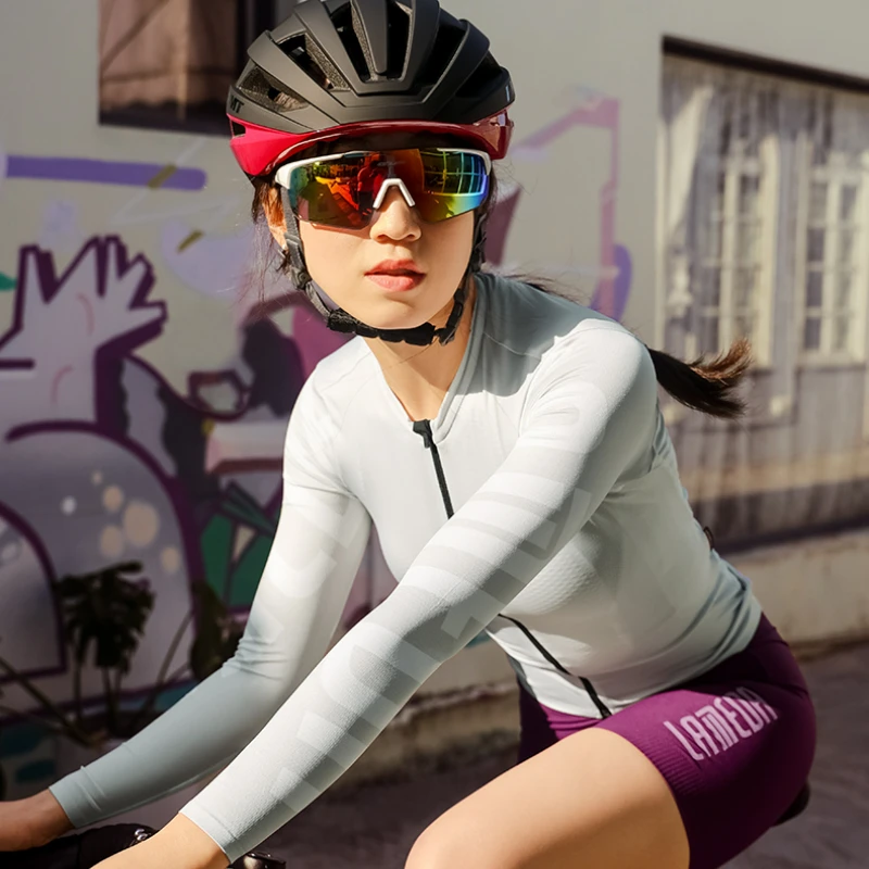 LAMEDA Woman Cycling Jerseys Long Sleeve Spring Summer Cycling Tops Breathable Bike Clothes With Pockets Woman&rsquo;s Sport Clothes