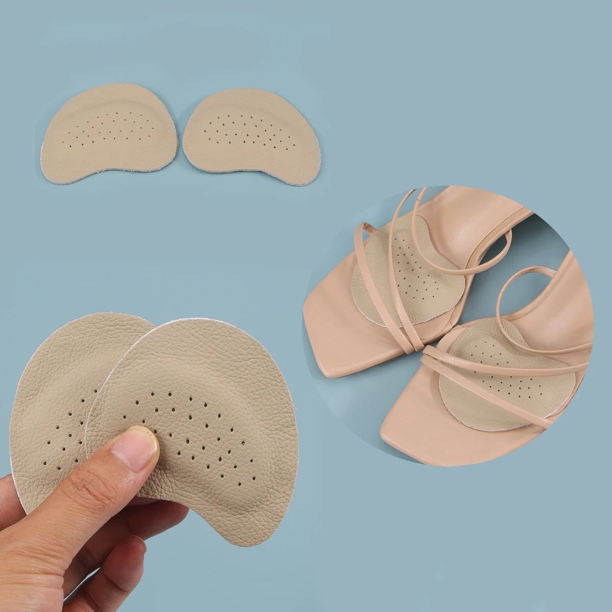 1 Pairs High Heel Toe Pads Shoes Tongue Patch Reusable Pads for Foot Heel Inserts Cushion Half Size Pad Non-Slip