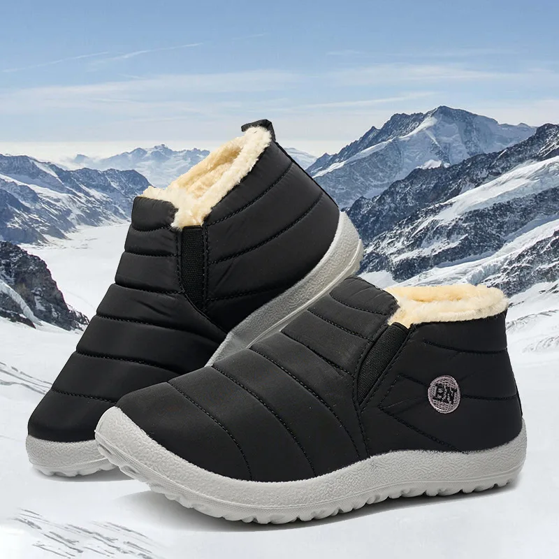 Plus Size 47 Women Boots Winter Fashion Unisex Waterproof Snow Boots Warm Plush Slip on Casual Women Ankle Boots Botas De Mujer