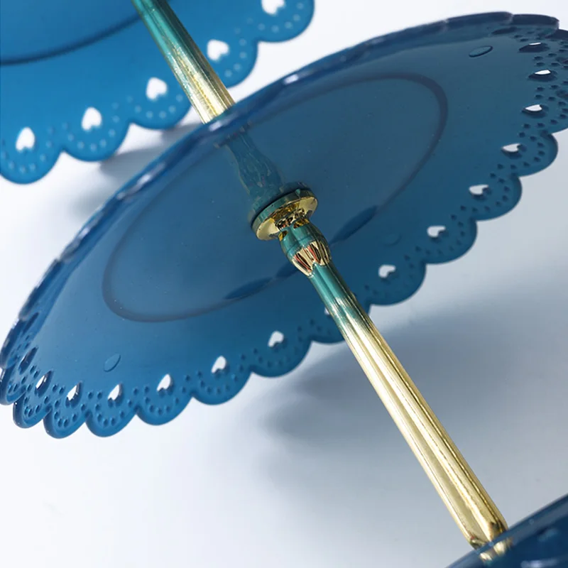 3 Tiers Sweets Candy Cake Stand for Wedding Party Cake Display Retro Cupcake Tray Plates Holder Plastic Tiered Dessert Tray 231