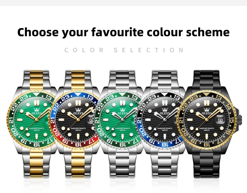 OLEVS watch displayed on surface