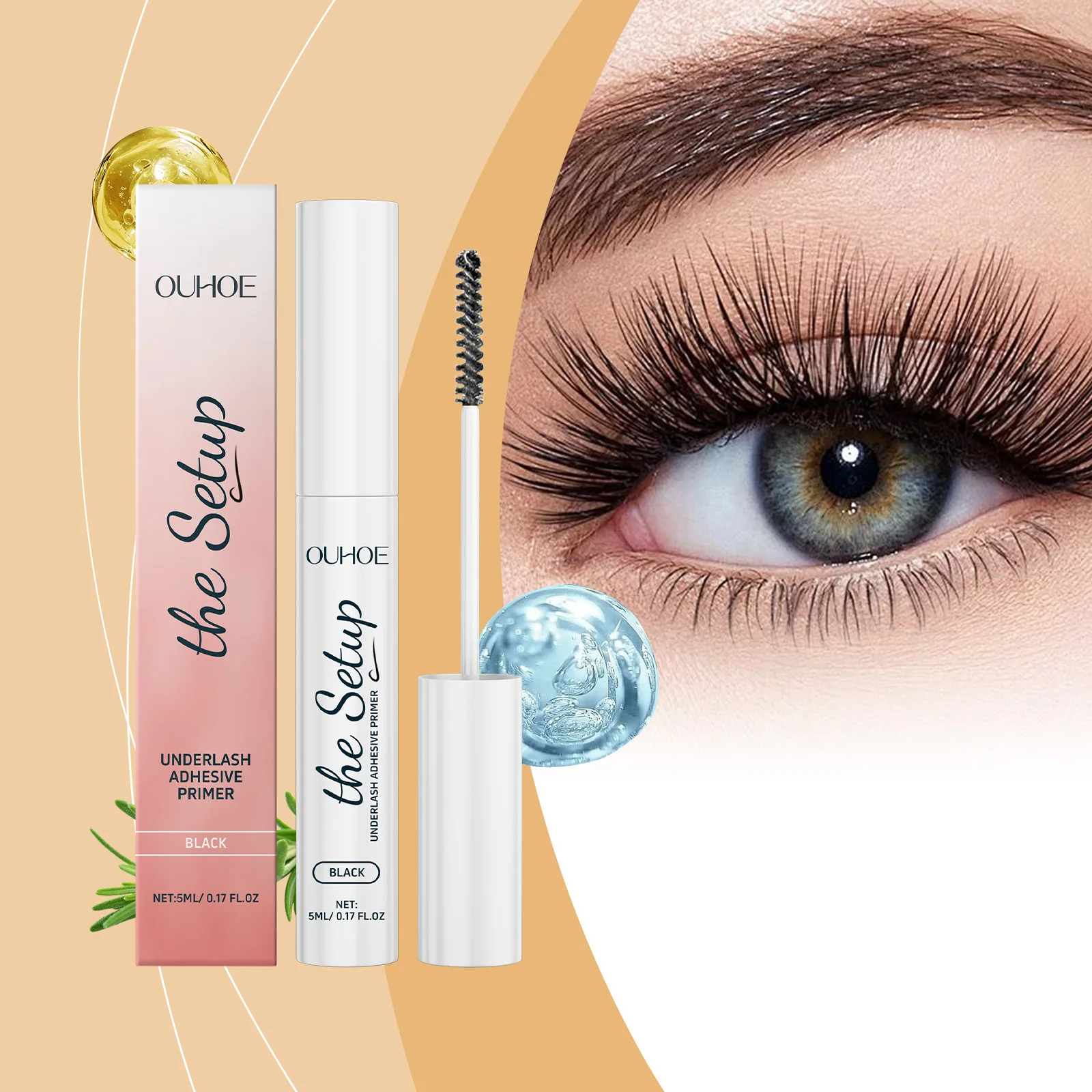 Wimpernprimer, wasserfest, Mascara-Basis, 5 ml, für Volumen, Länge, Wimpernverlängerung, Schwung, schweißfest, wischfest, Augen-Make-up, Sheabutter_voghion.com