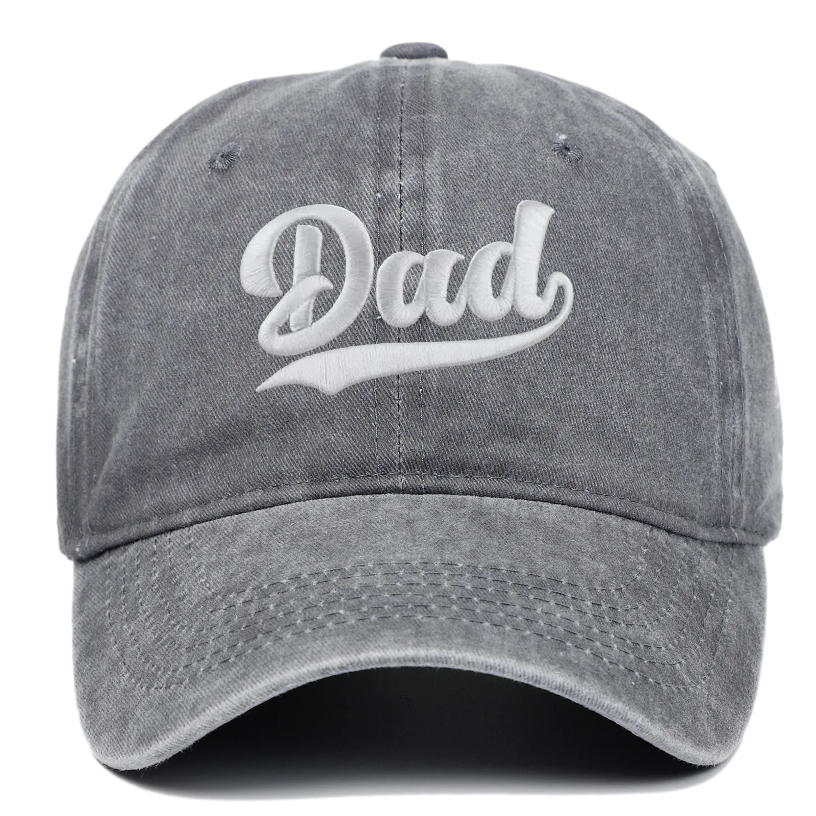 1 Stück Modische DAD MOM Bestickte Baseballkappen Verstellbare Paar-Hiphop-Baseballmützen Distressed Ausgebleichte Kappe Vintage Sonnenschutz-Hüte – Detail 8