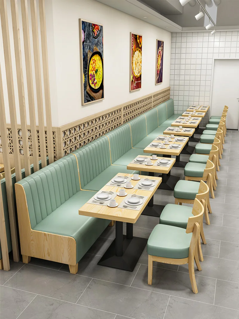 Card Seat Sofa Cafe Commercial Table and Chair Combination Wall Stool Commercial Furniture