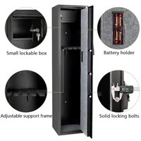 Gun Safe Locker Mechanical Key Lock 5 Guns High Security Fire Proof Cabinet Metal Cabinet 1