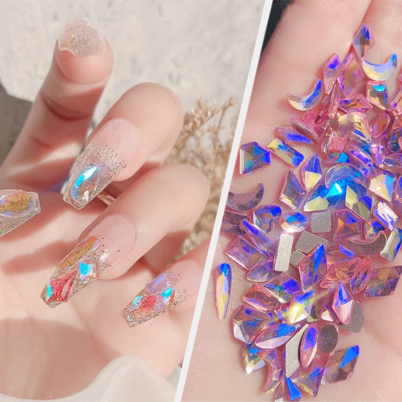 100pcs Delicate Shiny Flat Bottom Special Shaped Rhinestone Nail Art