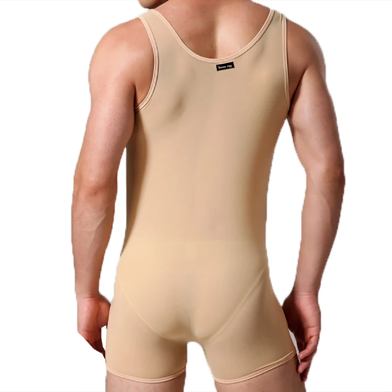 Mens Undershirts Leotard Porno Mesh Transparent Bodysuits Singlet Jumpsuits Sous Vetement Homme Sexy Hot Erotique Gay Underwear