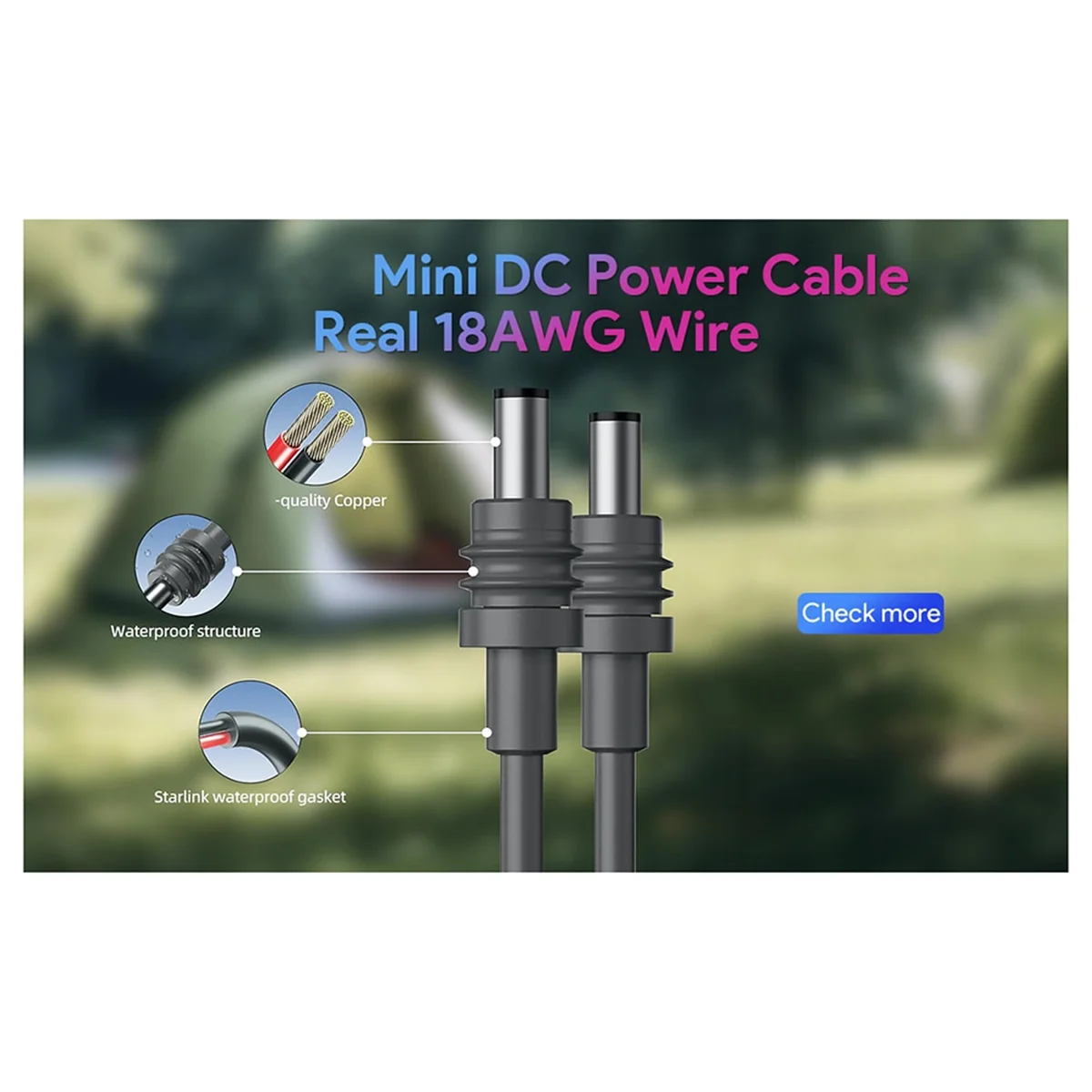 A04R-For Starlink Mini 100W Cable 3-in-1 Power Cable 5M Car Charger+DC Cable+Type-C to DC