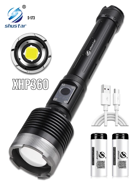 Lampe De Poche Puissante Xhp160 À Led Avec Cob Latéral, Torche Super  Brillante, Support Zoom, Étanche, Pour Camping, Aventure - Lampes De Poche  Et Torches - AliExpress