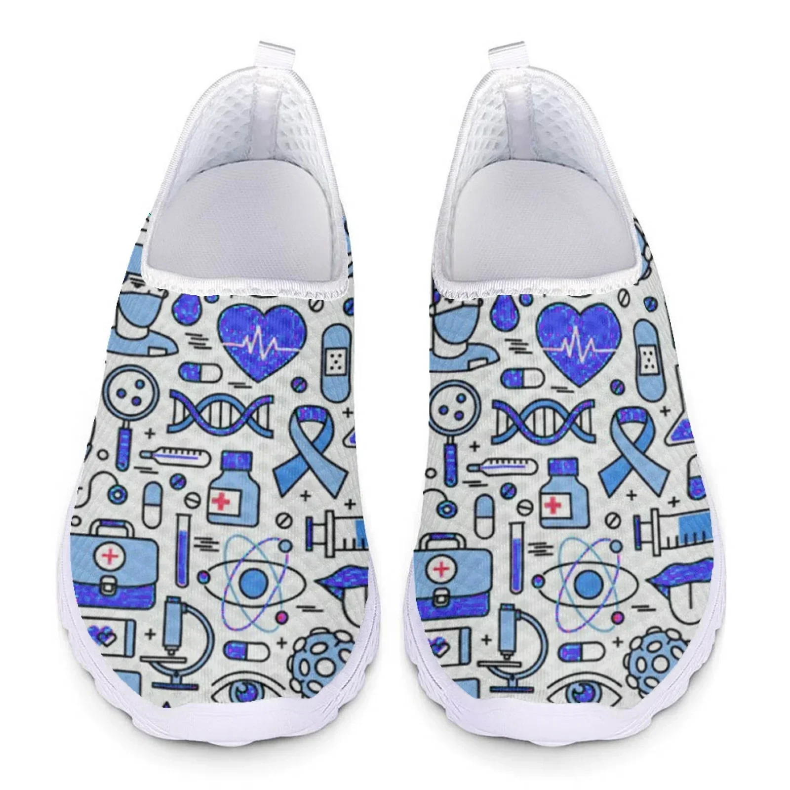 Slip On Women's Medical Flat Shoes Summer Comfortable Breathable Mesh Sneakers Casual Loafers Nurse Shoes Zapatos