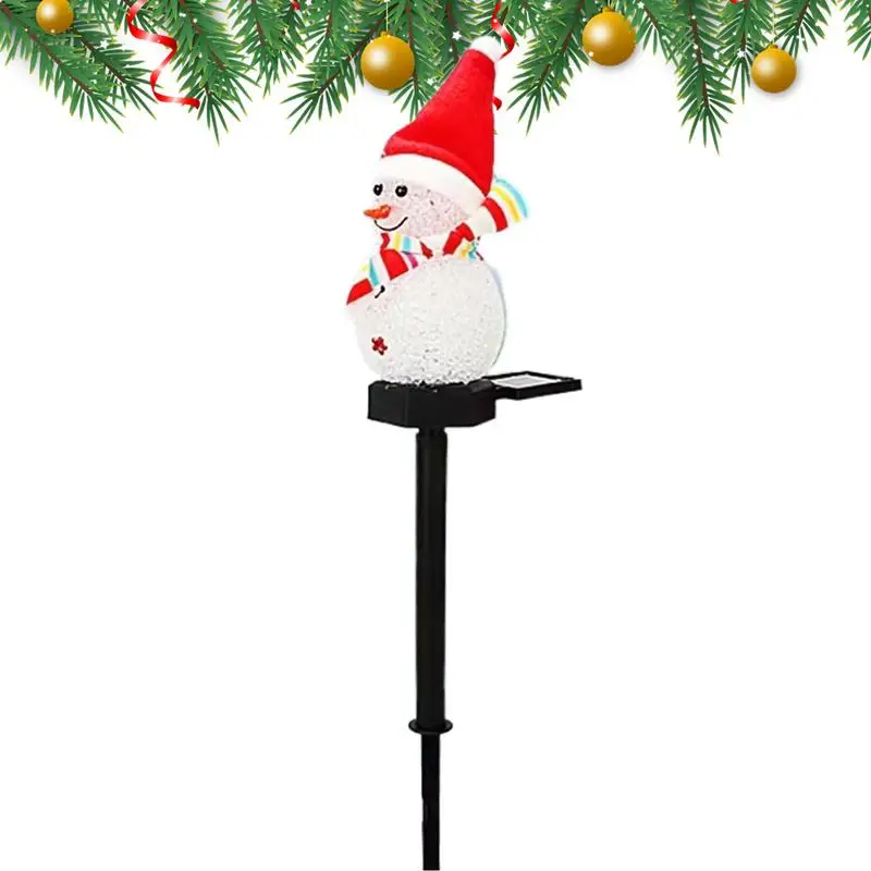 Snowman Yard Stake Solar Powered Snowman Lights Waterproof Solar Christmas Decorations Outdoor Christmas For Garden Patio