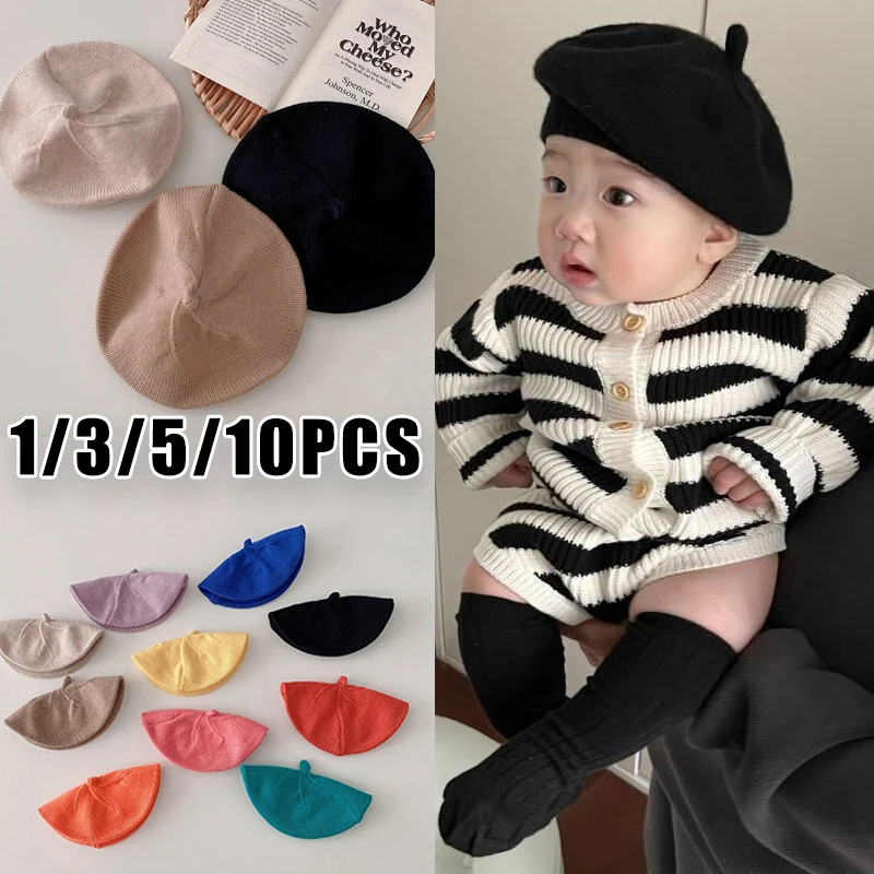 베이비 니트 베레모 모자 신생아 화가 스타일 프랑스 패션 가을 겨울 유아 Chunky Ribbed Cap 유니섹스 Chunky Crib Essential