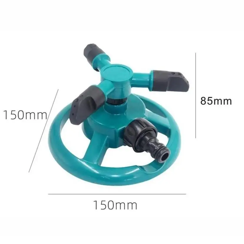 1 Pcs Lawn Small Disc Sprinkler Three Pronged Rotatable Plastic Sprinkler 360 Degree Rotating Water Spray
