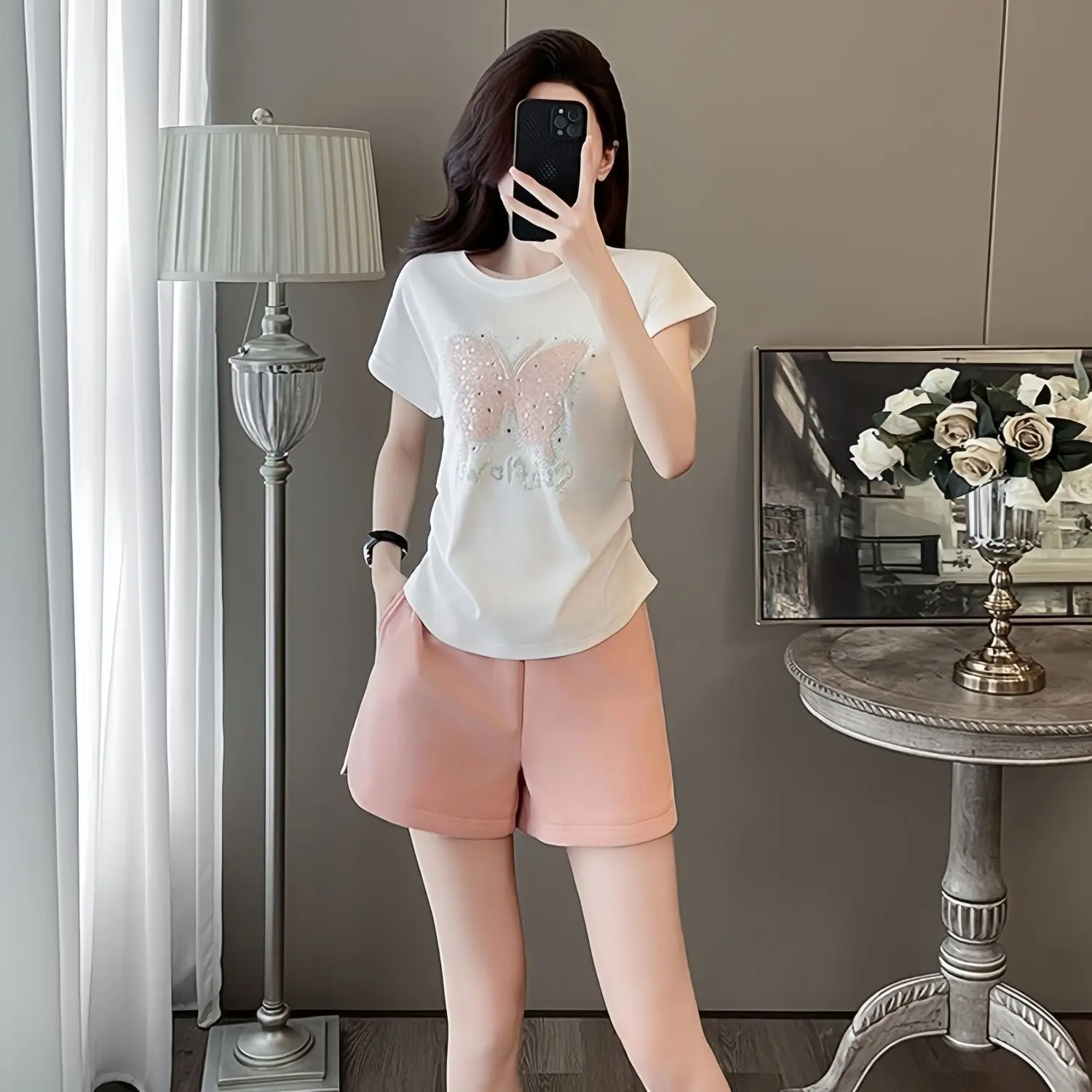 Tracksuit Classic T Shirt Female Shorts Korean Style Outfit Cheap Offers Elegant Casual Women's Short Sets 2 Pieces