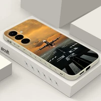 Airplane Print Phone Case For Samsung Galaxy S25 S24 S22 S23 FE A17 A56 A16 A55 A25 A15 A36 A35 A54 5G 1