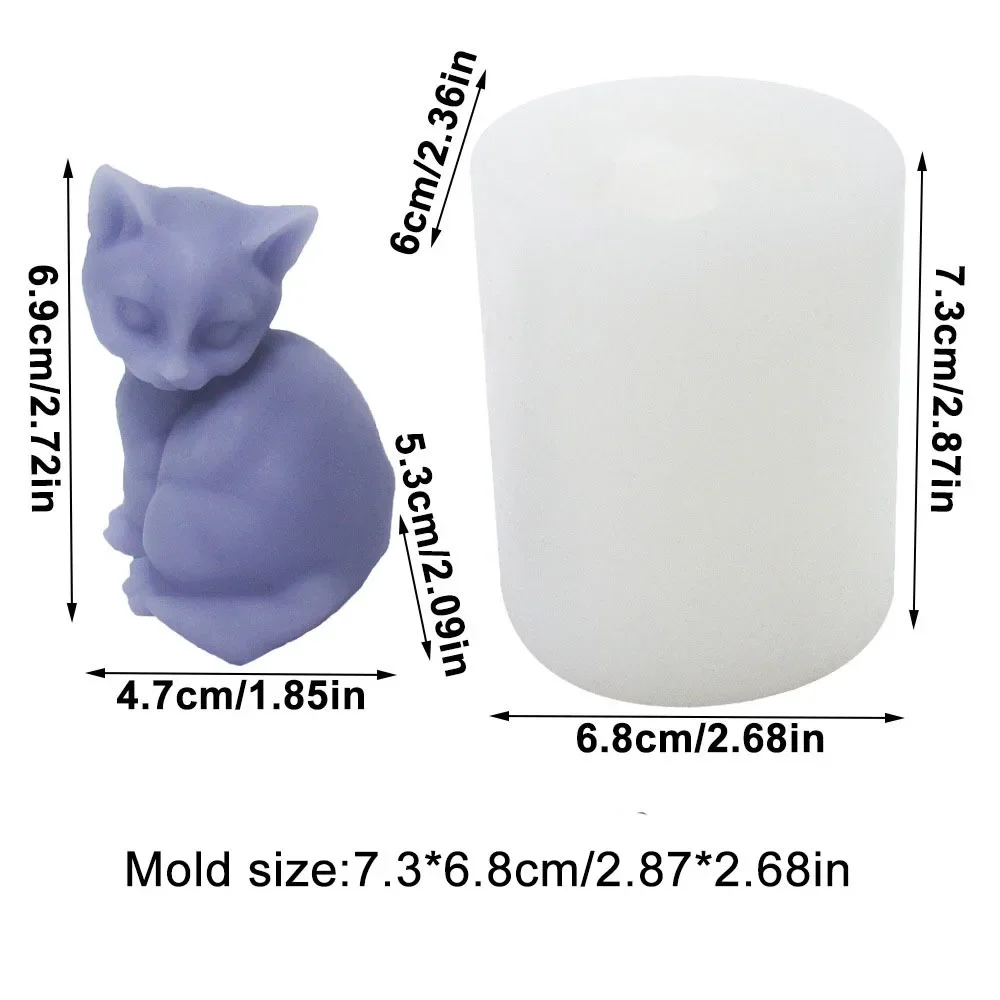 Nette Giern Und Dehnen Kleine Katze Aromatherapie Kerze Silikon Form Kätzchen Gips Harz Dekoration Ornament Werkzeug Hause Waren – Detail 6