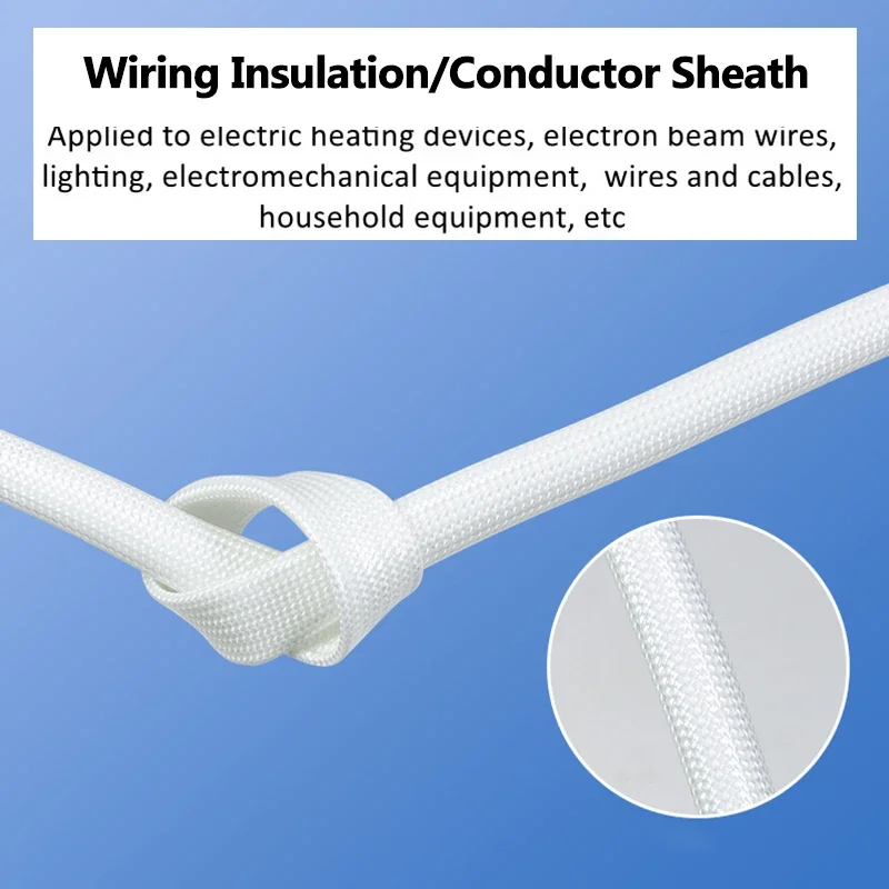 Fiberglass Tube 1-25mm Silicone Resin Coated Insulated Soft Chemical Glass Fiber Braided Sleeve High Temperature Pipe Wire Wrap