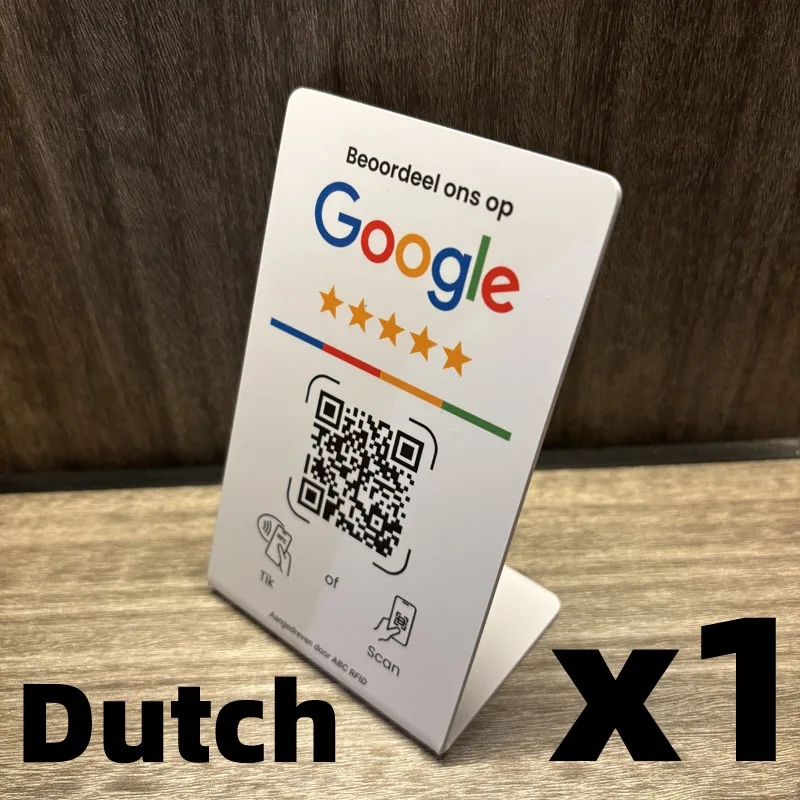 Multilingual Business Stand for Google Review with NFC Tap & Dynamic QR Code