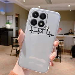  étui en silicone TPU souple transparent avec design soleil et lune