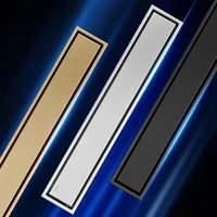 ท่อระบายน้ำพื้นแบบซ่อน สแตนเลส 304 สีทอง ท่อระบายน้ำพื้นแบบซ่อน ป้องกันกลิ่น ท่อระบายน้ำฝักบัว 20-100 ซม. 4