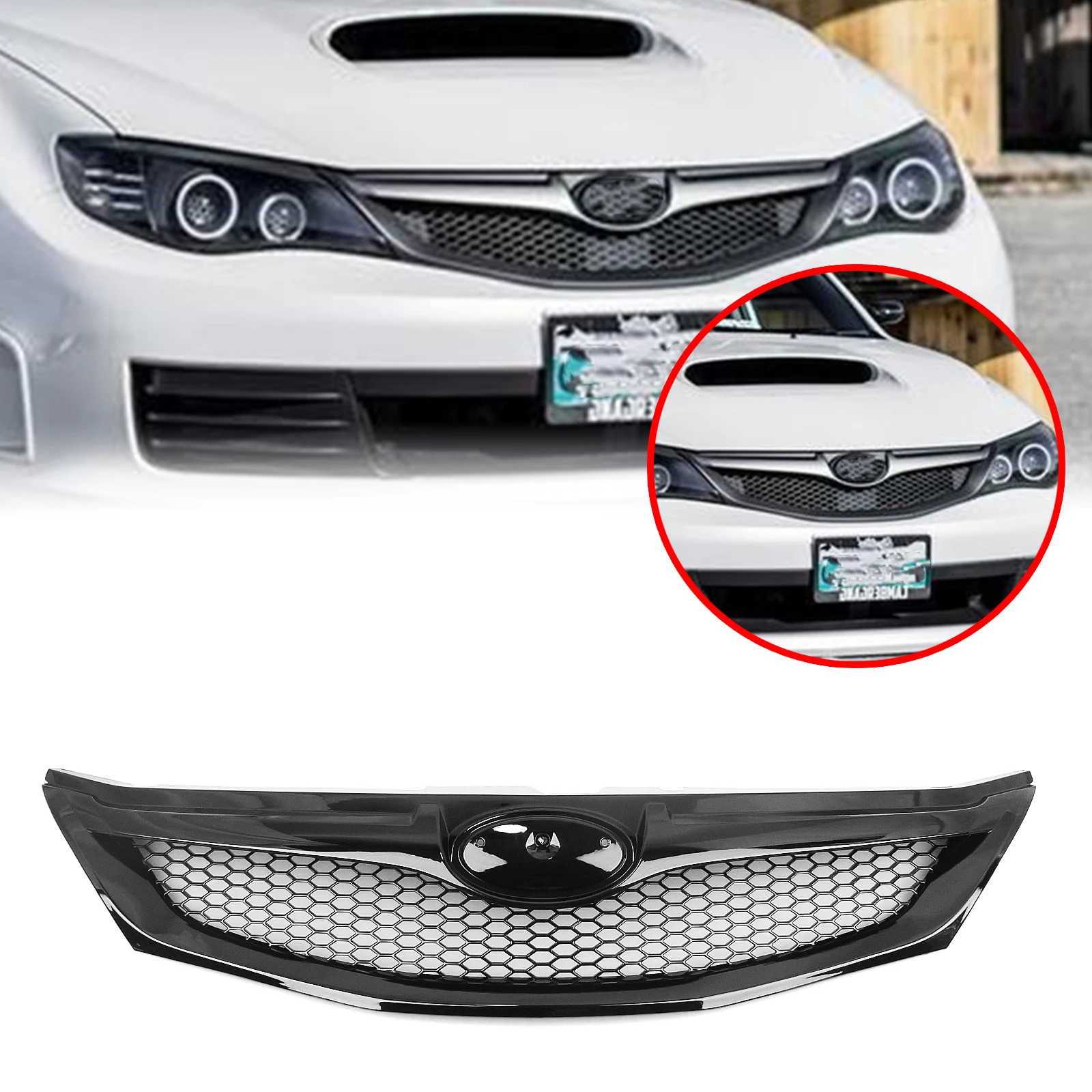 IDENUONA Frontgrill für Subaru Impreza 10. Gen. WRX STi Schrägheck 2008-11 6