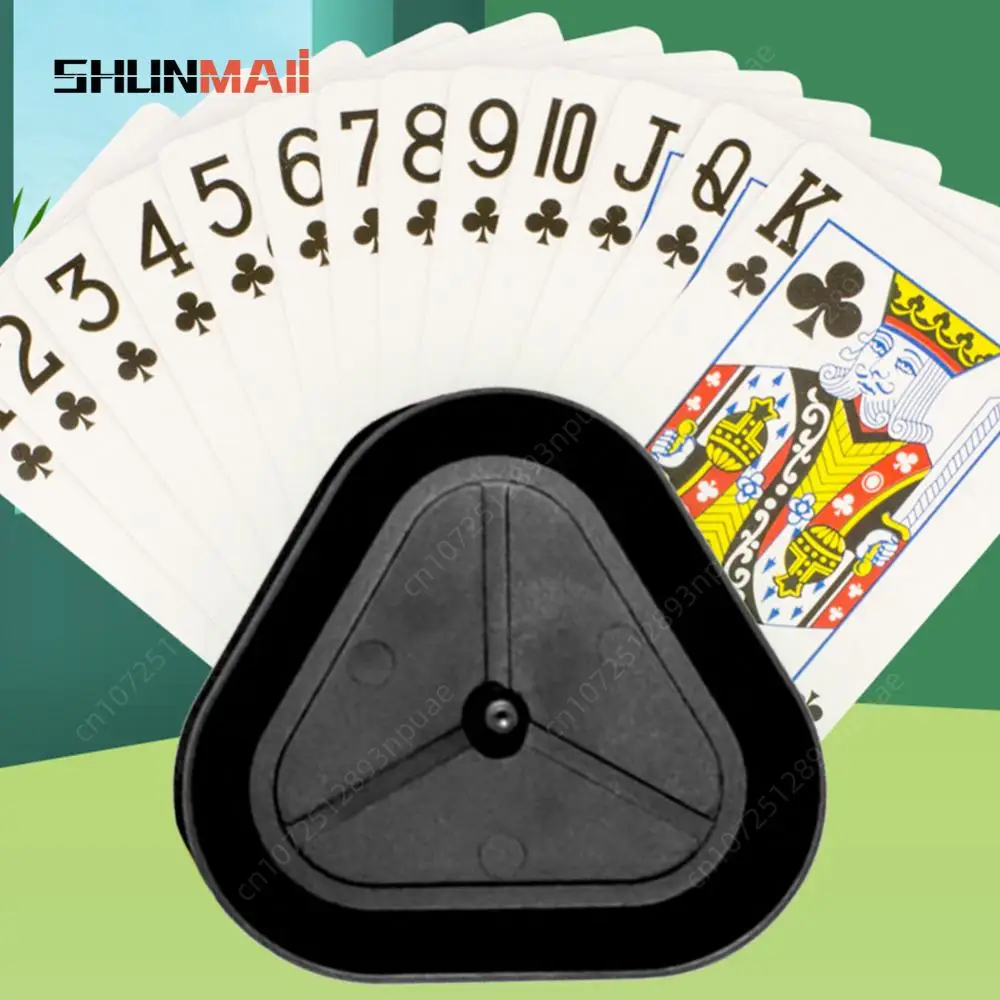 Card Game Holder Playing Card Clamper Triangle Board Game Poker Seat Hands-Free Little Hands Cards Tray Four-piece Set Plastic