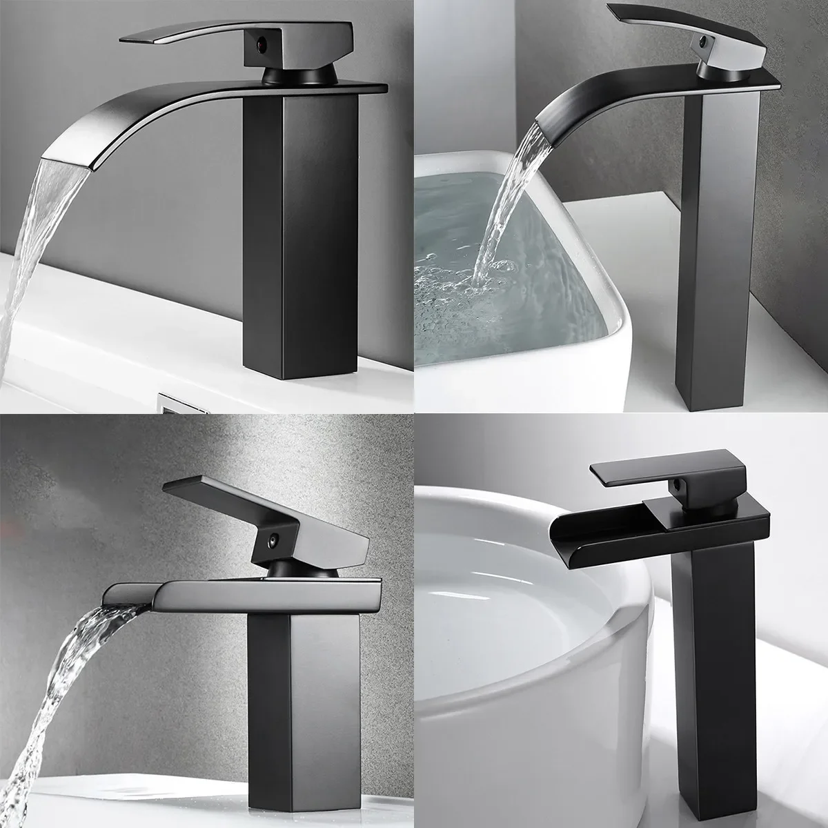 

Bathroom Basin Sink Faucet Black Faucets Brass Bath Faucet Hot And Cold Water Mixer Vanity Tap Deck Mounted Washbasin Taps