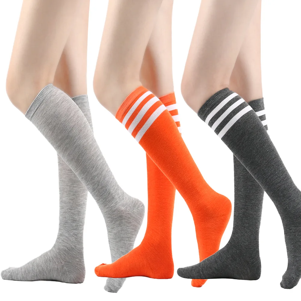 College-Socken mit drei Streifen und mittlerer Röhre für Damen, Baumwolle, Sommer, Frühling, Schulmädchen, knielange Socken, Performance-Socken mit mittlerer Wade – Detail 4