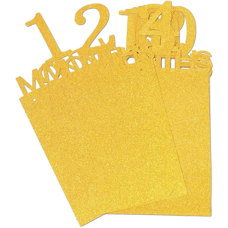 12 Month Newborn Garland Photo Frame Banner Happy Birthday Party Decorations Kids Baby Boy Girl 1st One Year Birthday Supplies