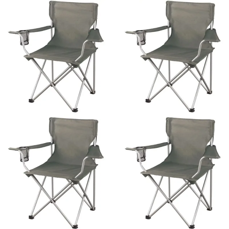 

Classic Folding Camp Chairs, with Mesh Cup Holder,Set of 4, 32.10 x 19.10 x 32.10 Inches outdoor furniture foldable chair