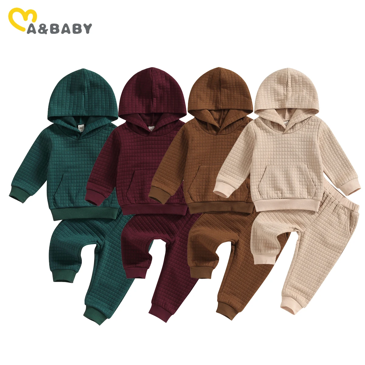 ma&baby 6M-5Y Toddler Children Kid Baby Boy Girl Clothes Sets Spring Fall Outfit Solid Color Long Sleeve Tops Pants 828SALE 15-5