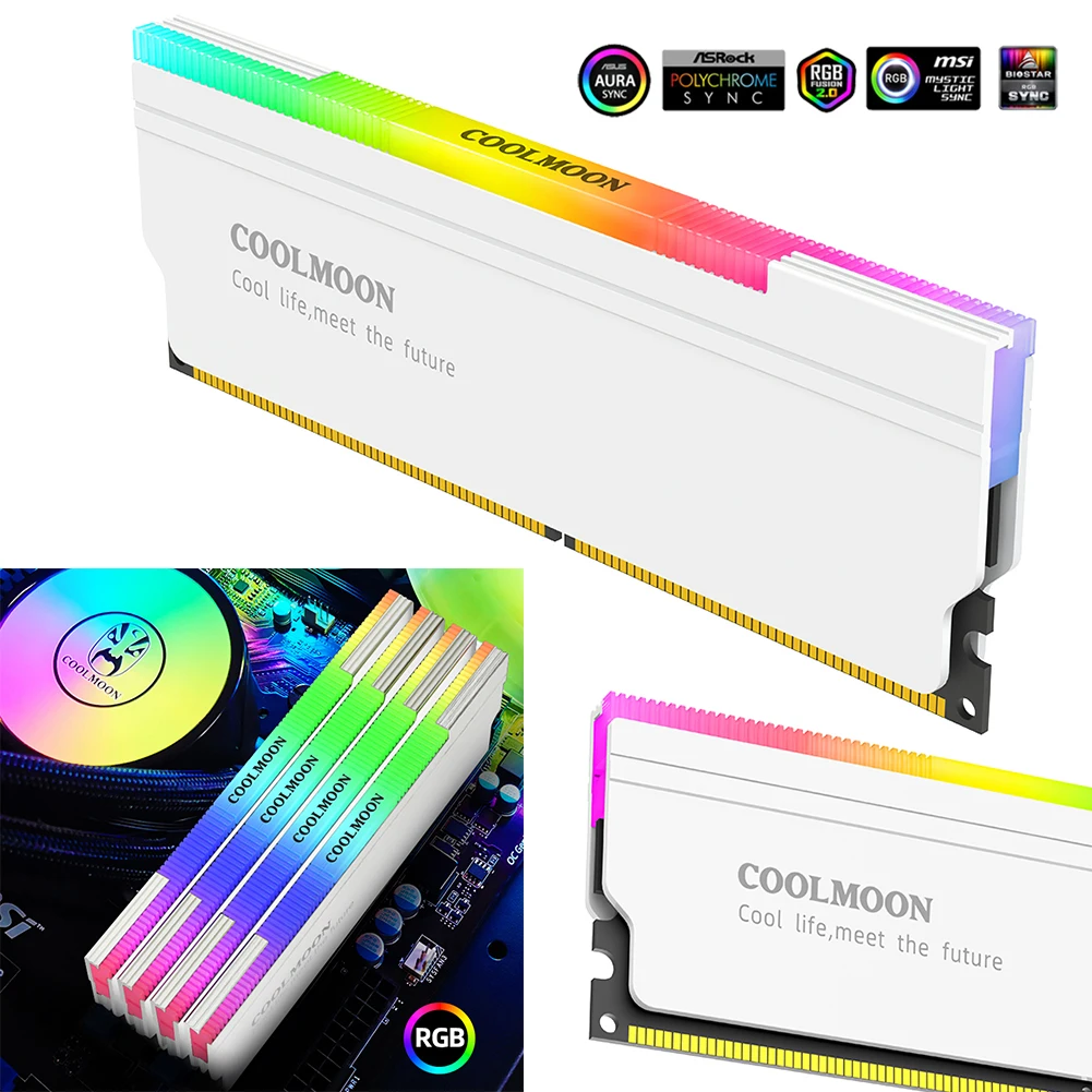 COOLMOON RAM 濭 , ּ   ð  濭 , DDR3 DDR4 ũž PC  ޸𸮿, 5V 3  ARGB 