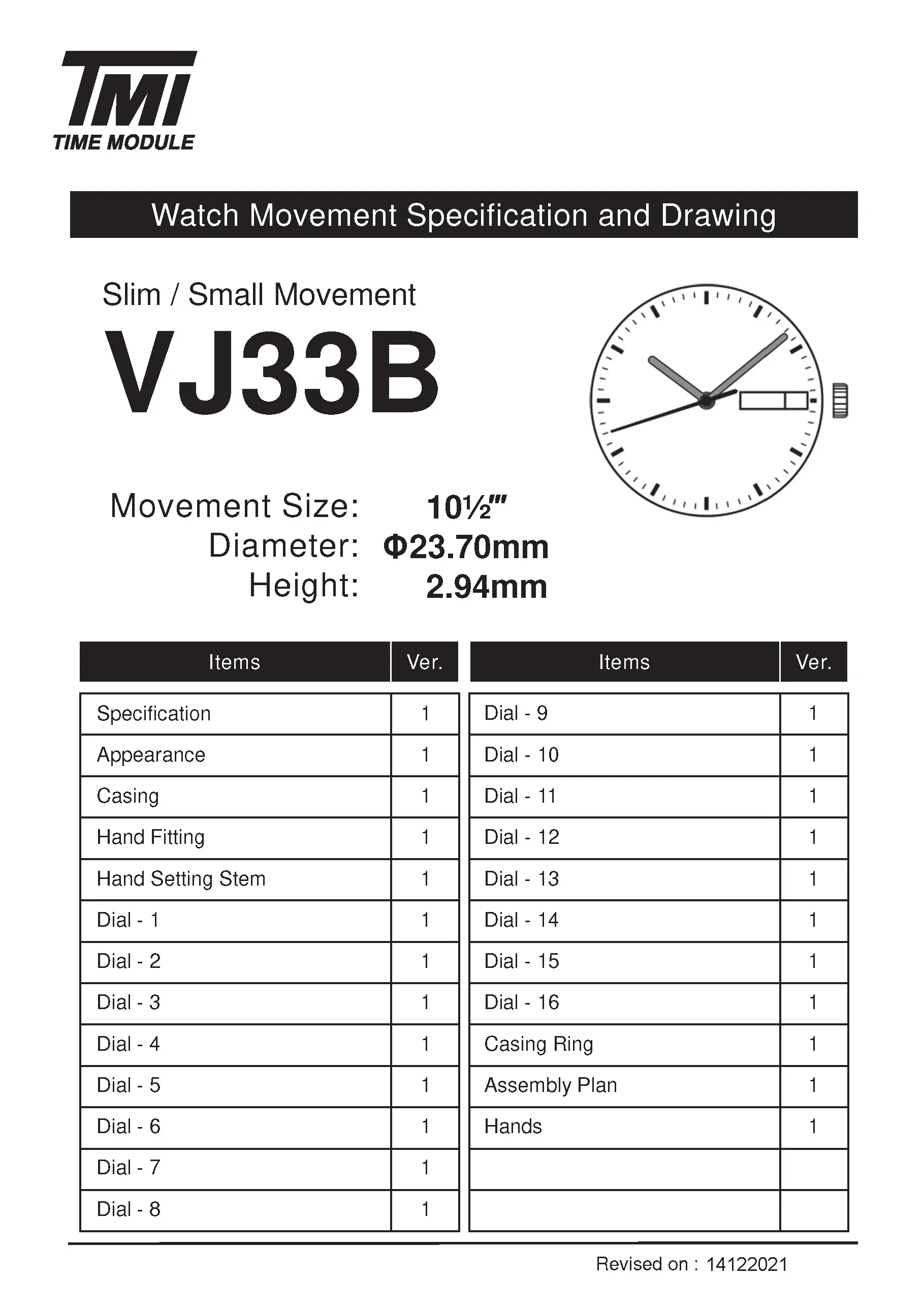 Moment(通常盤) i8my1cf Hattori Japanese PC33 Quartz Watch Movements