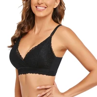 Lace Breastfeeding Maternity Nursing Bra For Pregnant Women Lightly Padded Wireless Adjustable Double Strap Lingerie S-2XL 1