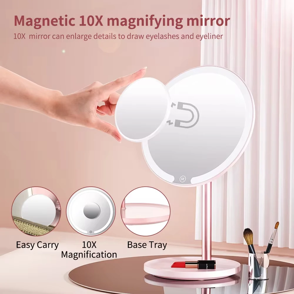 Description Picture 6 of itemTouch Screen Large Tabletop Lighted Makeup Mirror Vanity Mirror With Lights Usb Charging Power Supply