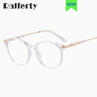 Ralferty Clear Glasses for Kids Girls TR90 Round Transparent Eyeglass Frame Children Optical Prescription Myopia Frame Anti Blue 1