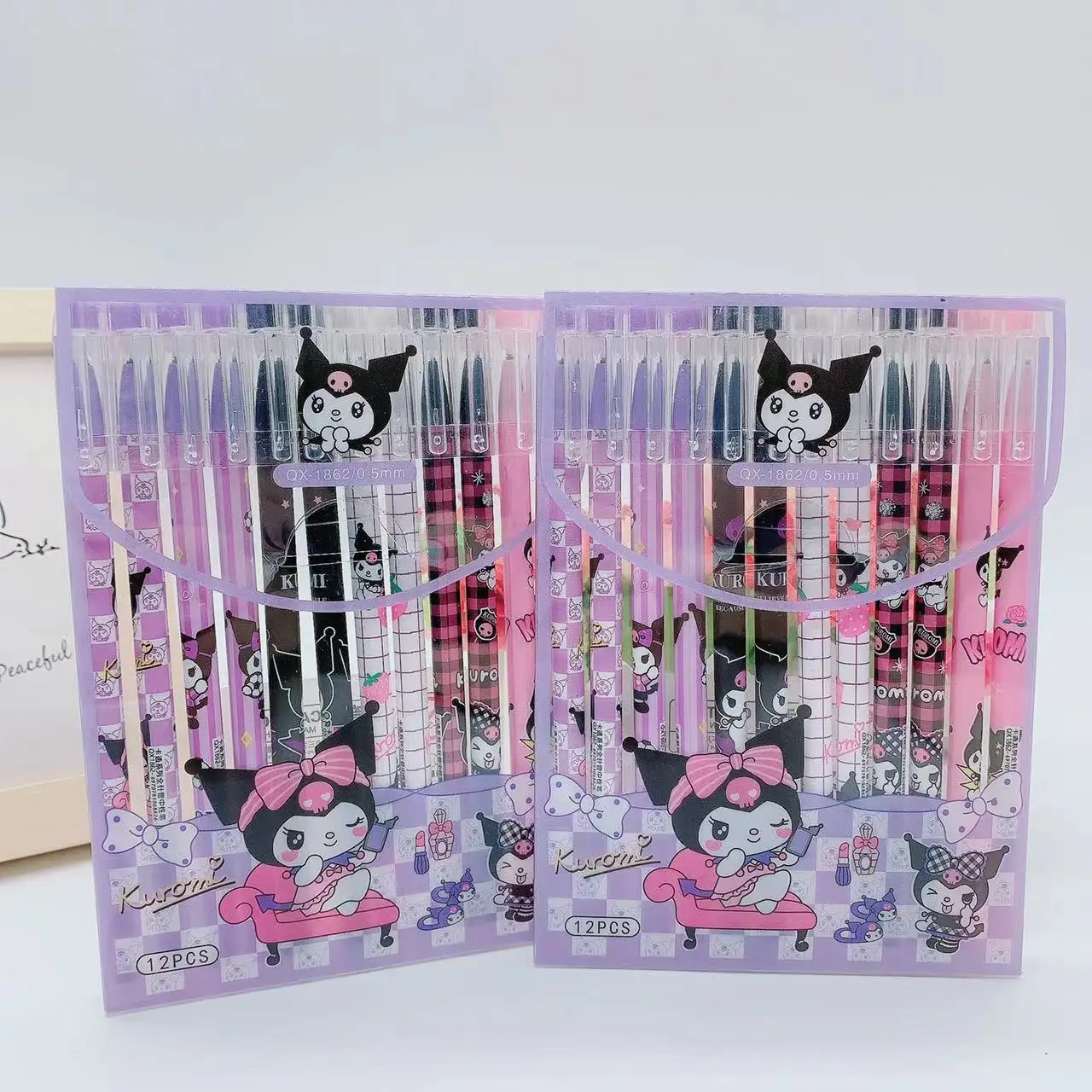 

12pcs/ Sanrio My Melody Kuromi Cute Cartoon Gel Pen Primary School Students' Erasable Writing Pen School School Supplies