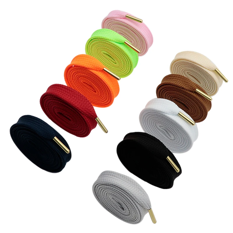 Coolstring 1,8 CM Fett Schnürsenkel Mit Goldenen Metall Tipps Hohe-qualität Luxus Schnürsenkel Premium Polyester Heißesten Artikel Förderung Geschenk