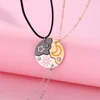 3 Pcs/set Sun Moon Star Pendant Necklace For Women Best Friend Forever Friendship BFF Necklace Adjustable Geometric Jewelry Gift 1
