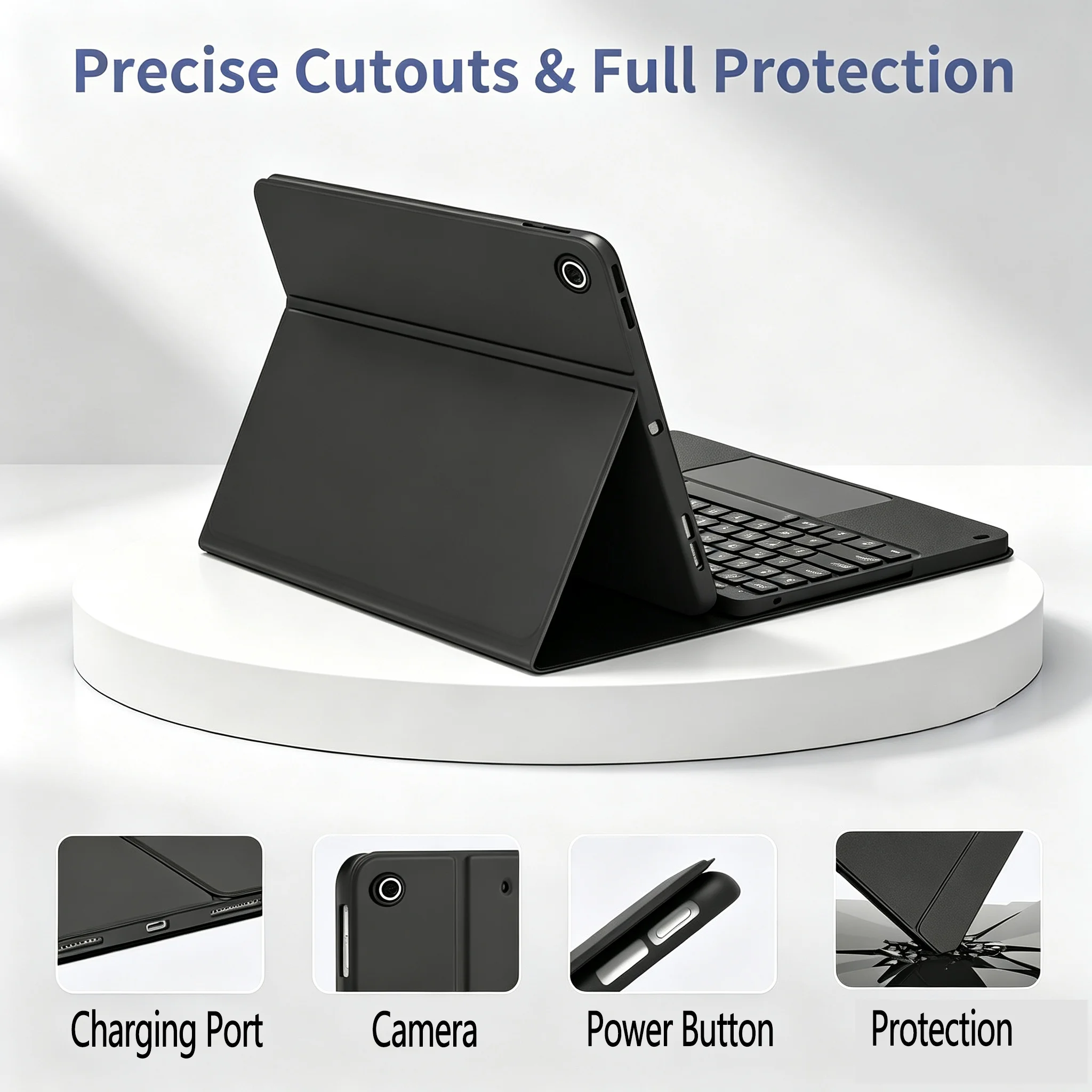 Enhanced Keyboard Case with Trackpad and Stylus Holder