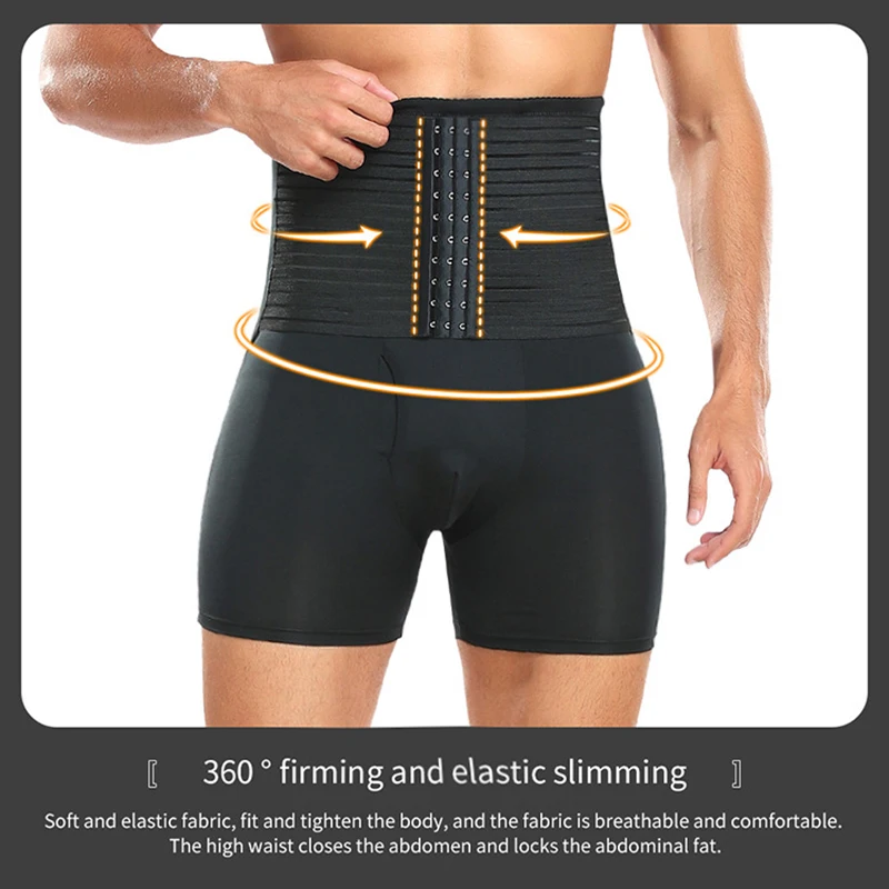 Body Shapewear for Men Tummy Control Waist Trainer Shorts Slimming Hi-Waist Boxer Compression Shaper Underwear Padded Buttock for body shaper waist trainer slimming vest compression leggings