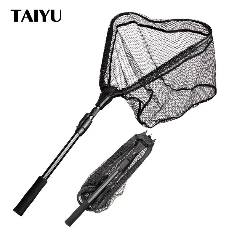 TAIYU 플라이 낚시용 접이식 뜰채 그물, 플라이 잉어 바다 메쉬 핸드 딥 캐스팅 뜰채, 1m 83cm 49cm