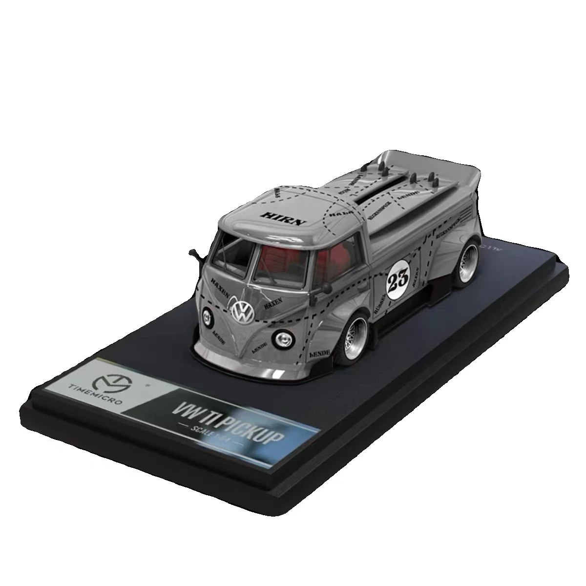 

TimeMicro1:64 VW T1 пикап Silver pig окрашенная фигурка имитация модели автомобиля из сплава