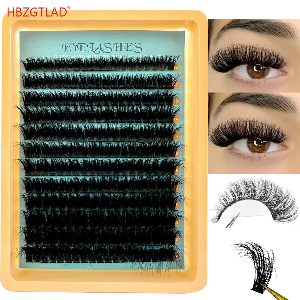 

Lash Extension Kit 80D/100DThick Eyelash Extension 10-20mm 5D Fluffy Lash Clusters Individual Eyelashes DIY Lashes Extension