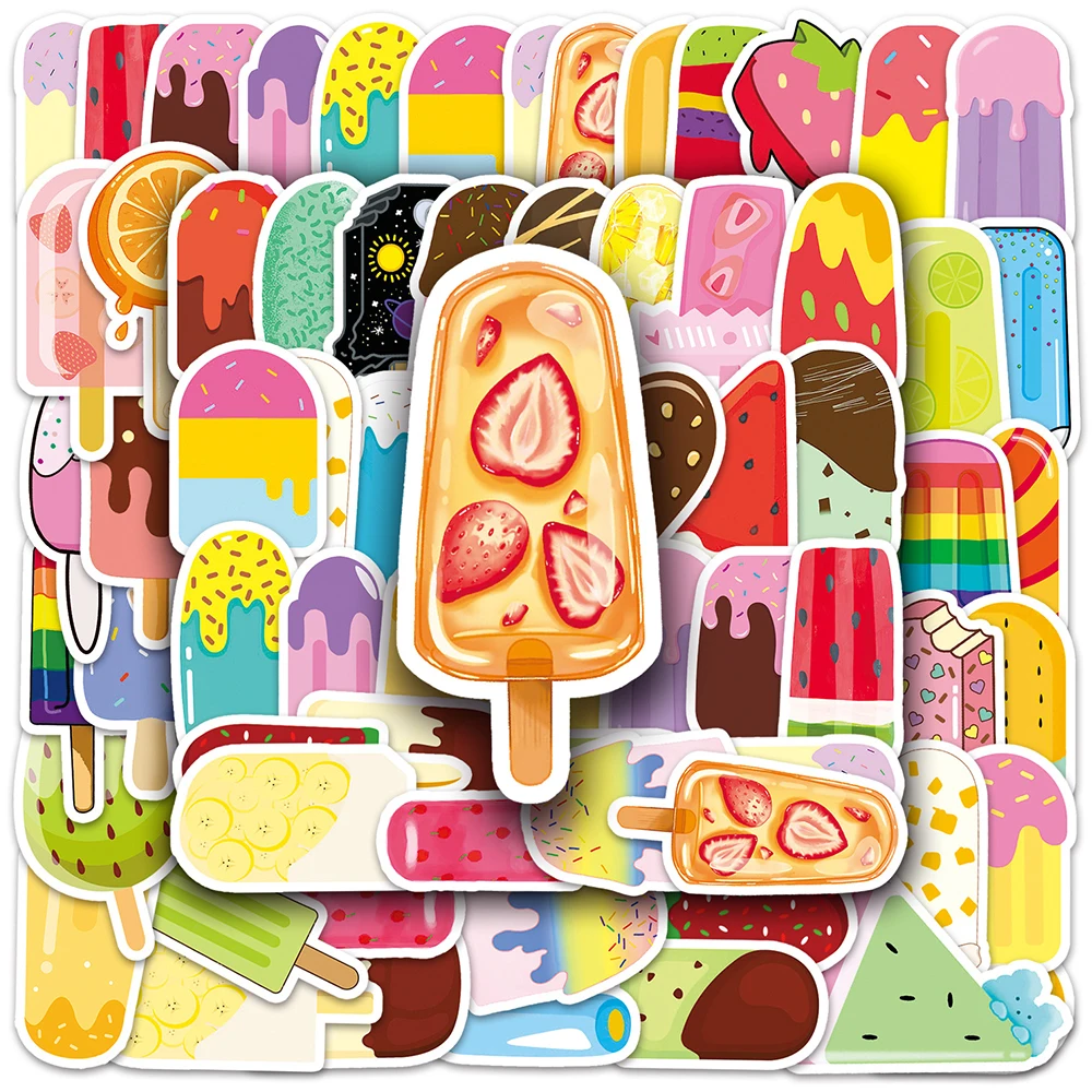 

10/30/50pcs Kawaii Ice Cream Cartoon Stickers Ins Style Aesthetics Sticker Laptop Phone Notebook Fridge Water Bottle Decal Toys