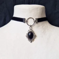 Cara Gothic Vampire Cameo Pendant Choker Necklace 5