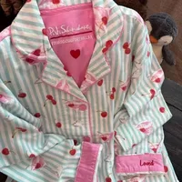 2026 Autumn New Home Clothes Lady Cotton Pajamas Suit Cute Cartoon Print Nightwear Luxury Shirt Pants Girlfriend Gift Loungewear - Image 3